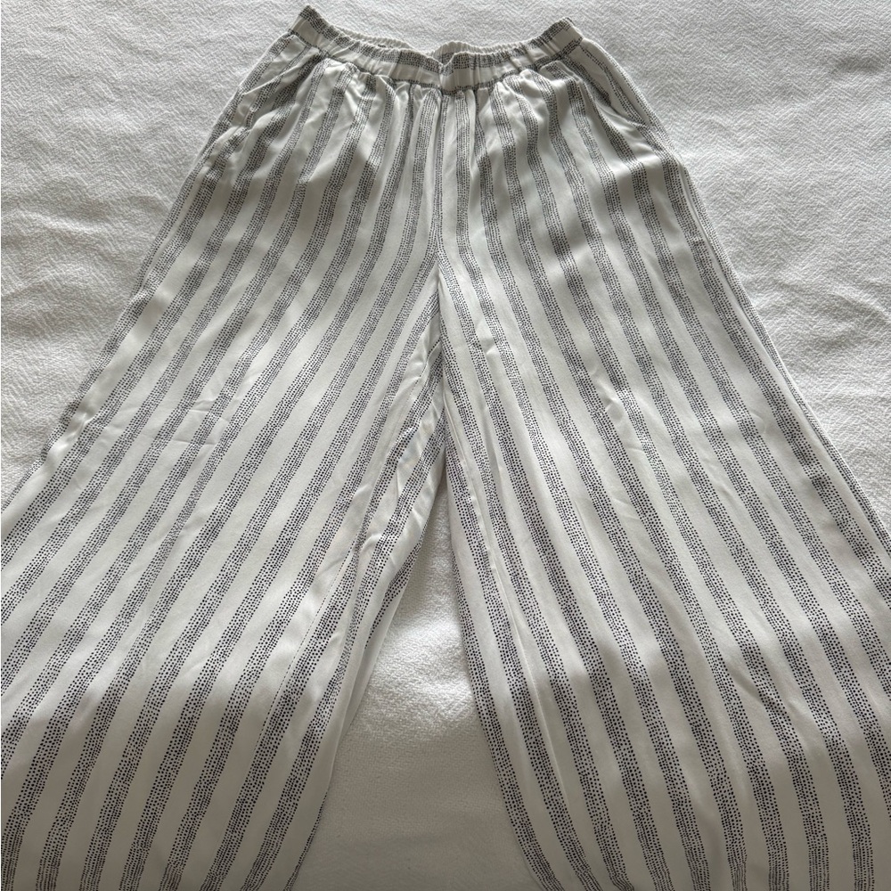 Cupcakes & Cashmere White and Black Striped Wide Leg Pants